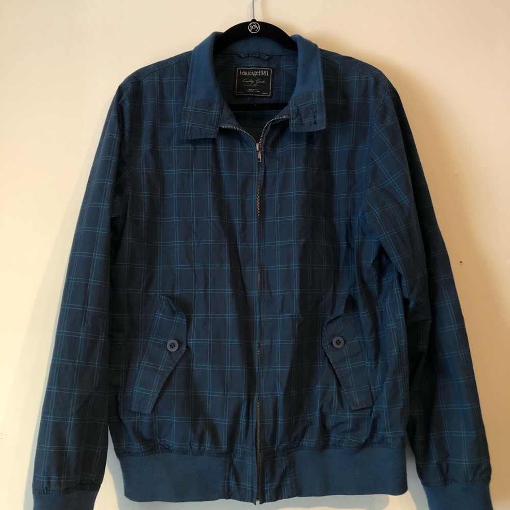 Blue Plaid Bomber Jacket!